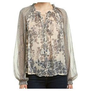 Free People Hendrix Delicate‎ Sheer Peasant Blouse